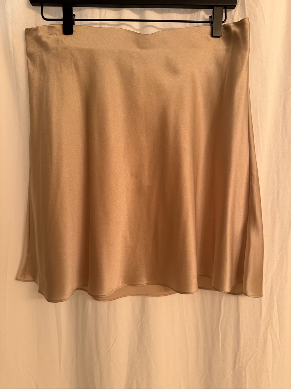 Quince Satin A-Line Skirt in Champagne Gold